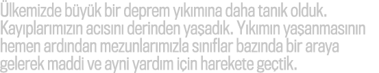  lkemizde b y k bir deprem y k m na daha tan k olduk. Kay plar m z n ac s n derinden ya ad k. Y k m n ya anmas n n h...