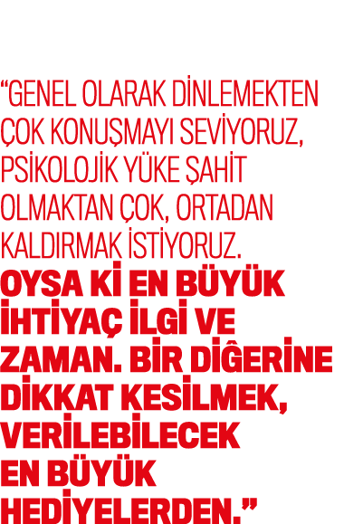 “Genel olarak dinlemekten ok konu may  seviyoruz, psikolojik y ke  ahit olmaktan  ok, ortadan kald rmak istiyoruz. O...