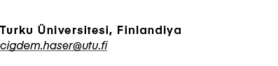 Prof. Dr. i dem Haser Turku  niversitesi, Finlandiya cigdem.haser@utu.fi 