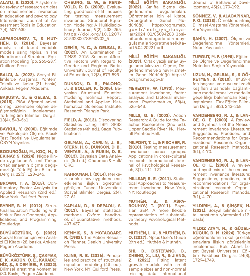 Alatl , B. (2020). A systematic review of research articles on measurement invariance in education and psychology. In...