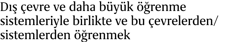 D   evre ve daha b y k   renme sistemleriyle birlikte ve bu  evrelerden/sistemlerden   renmek