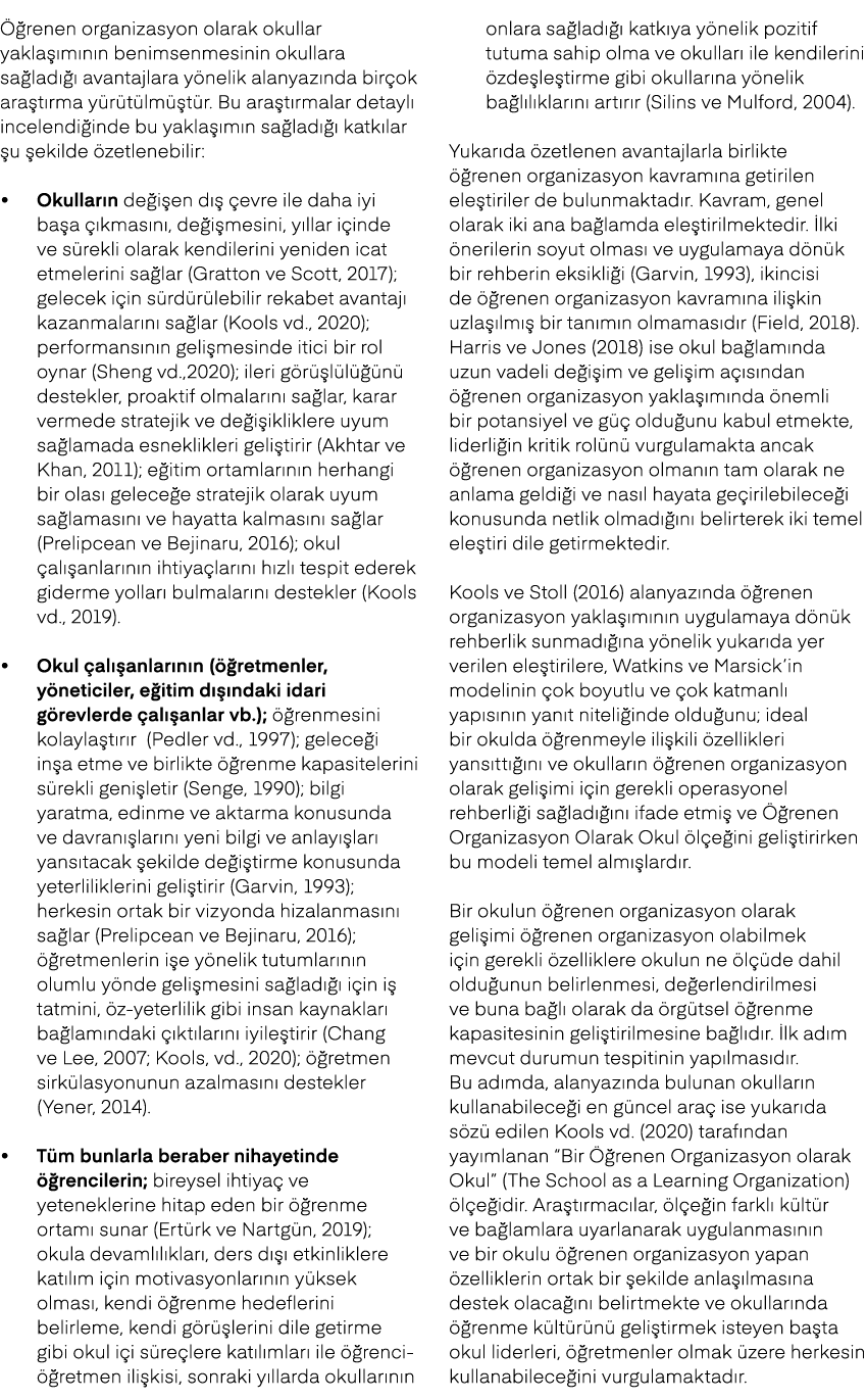  renen organizasyon olarak okullar yakla  m n n benimsenmesinin okullara sa lad    avantajlara y nelik alanyaz nda b...