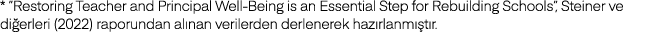 * ”Restoring Teacher and Principal Well Being is an Essential Step for Rebuilding Schools”, Steiner ve di erleri (202...