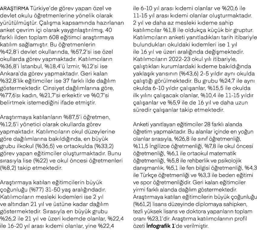 Ara t rma T rkiye’de g rev yapan zel ve devlet okulu   retmenlerine y nelik olarak y r t lm  t r.  al  ma kapsam nda...