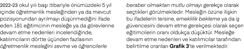 2022 23 okul y l ba   itibariyle  n m zdeki 5 y l i inde   retmenlik mesle inden ya da mevcut pozisyonundan ayr lmay...
