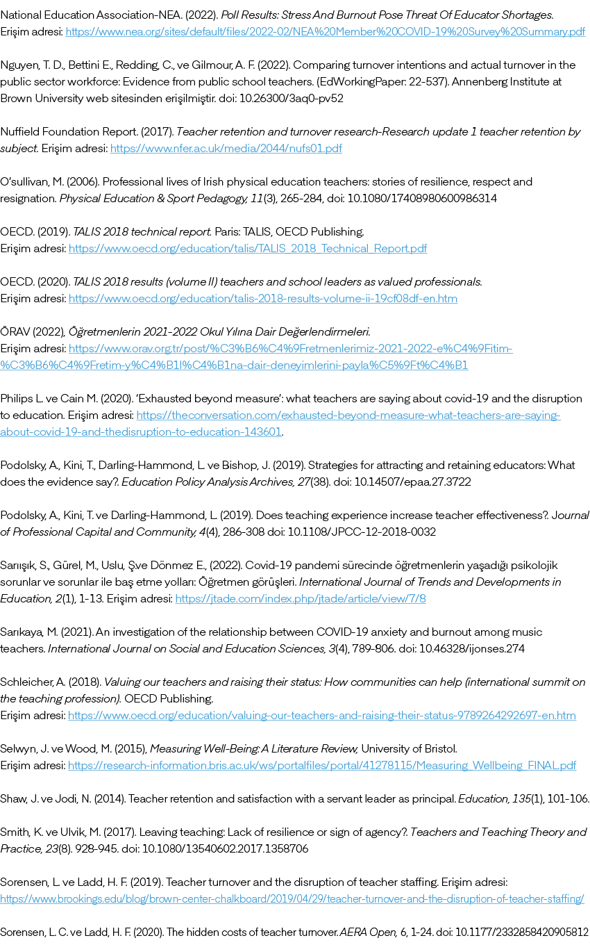 National Education Association NEA. (2022). Poll Results: Stress And Burnout Pose Threat Of Educator Shortages. Eri i...