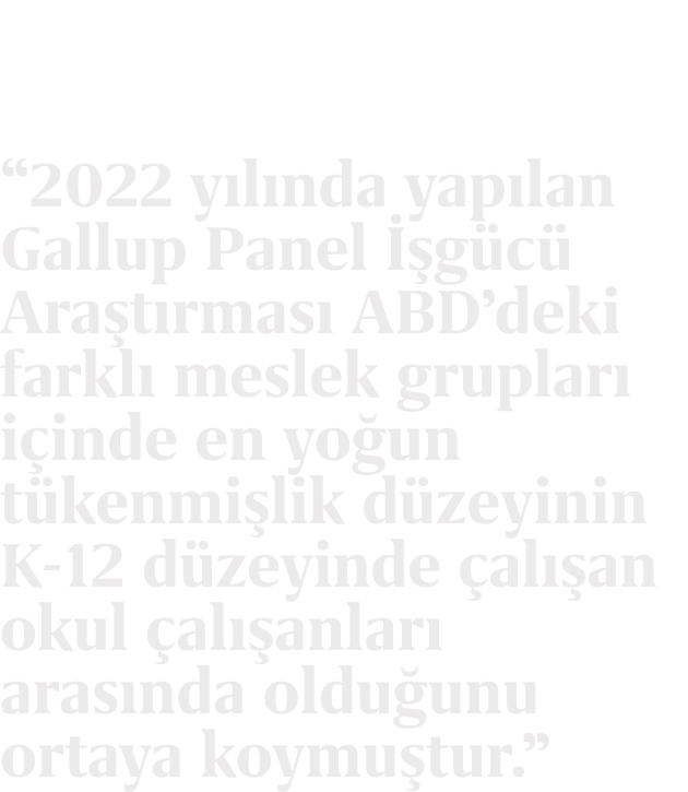 “2022 y l nda yap lan Gallup Panel  g c  Ara t rmas  ABD’deki farkl  meslek gruplar  i inde en yo un t kenmi lik d z...