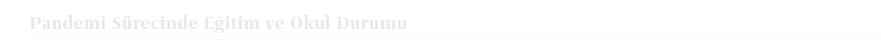 Pandemi S recinde E itim ve Okul Durum