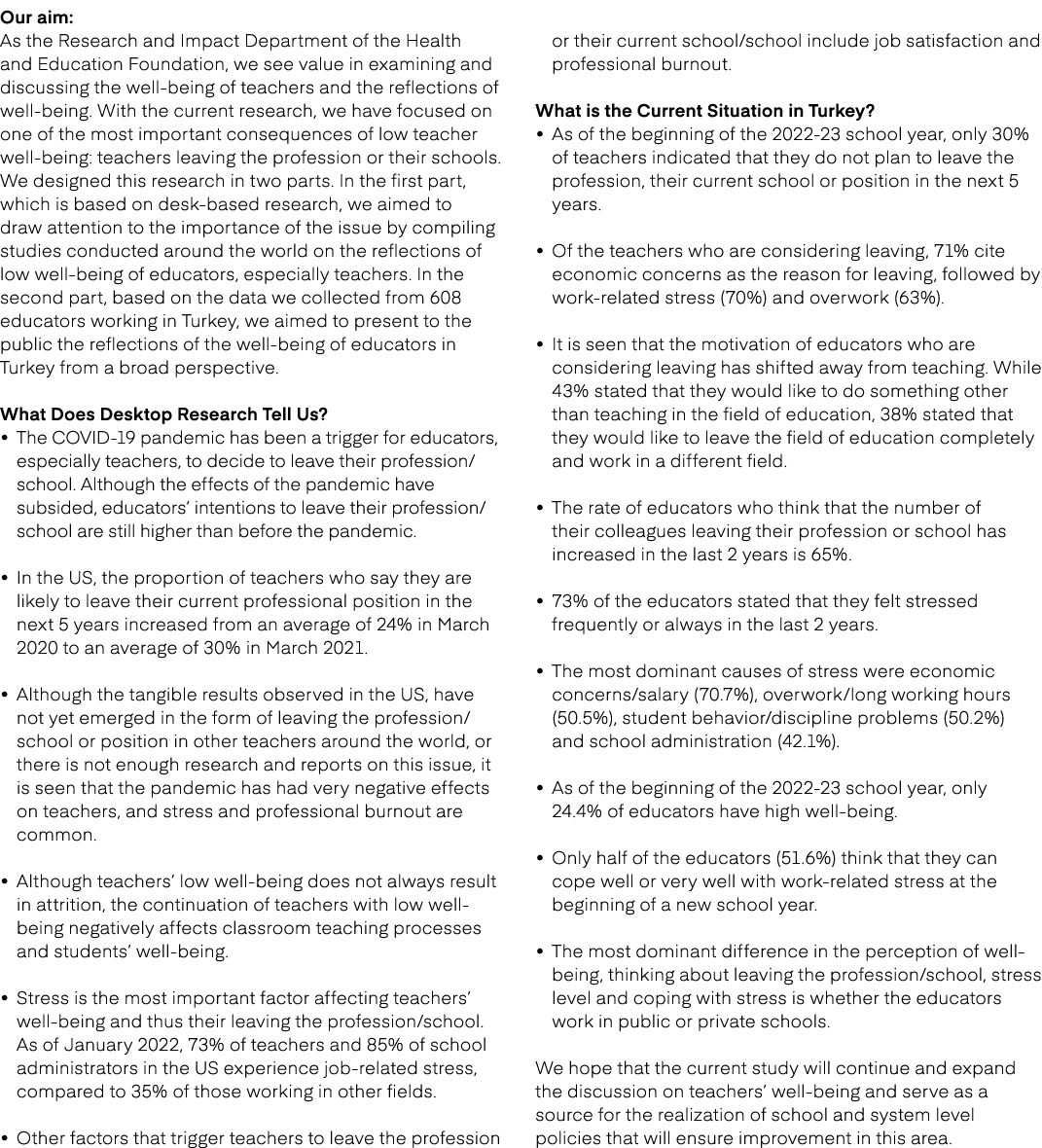 Our aim: As the Research and Impact Department of the Health and Education Foundation, we see value in examining and ...
