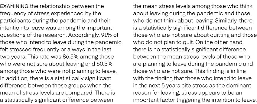Examining the relationship between the frequency of stress experienced by the participants during the pandemic and th...
