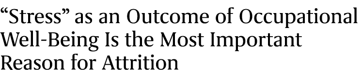 “Stress” as an Outcome of Occupational Well Being Is the Most Important Reason for Attrition