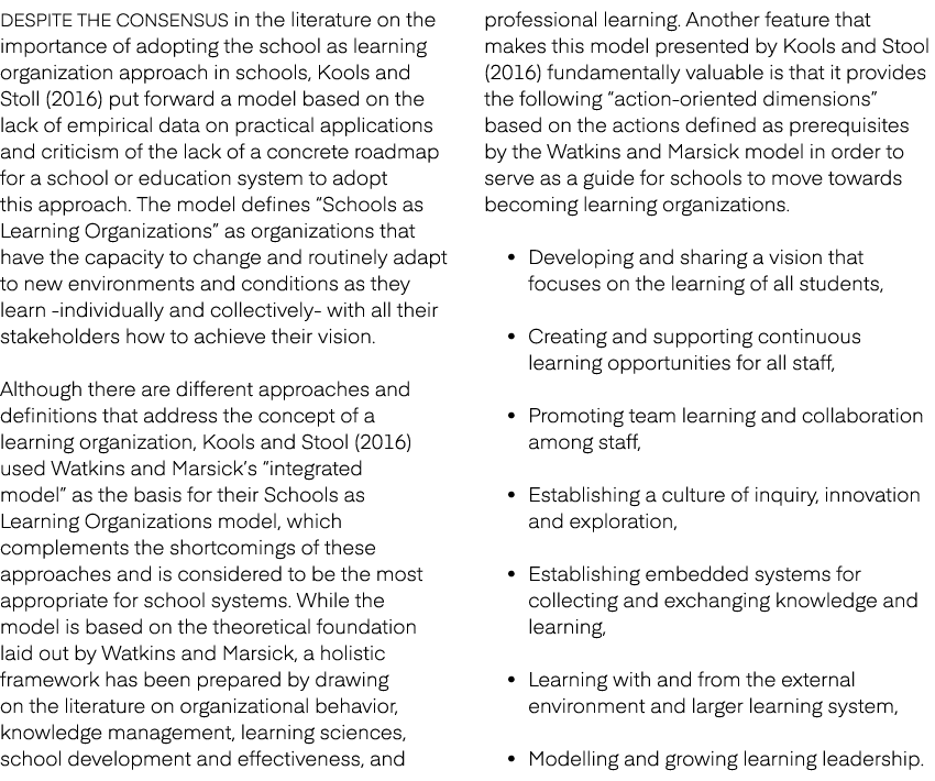 Despite the consensus in the literature on the importance of adopting the school as learning organization approach in...