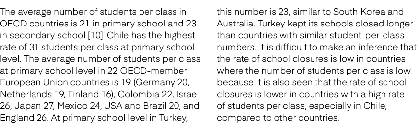 The average number of students per class in OECD countries is 21 in primary school and 23 in secondary school [10]. C...